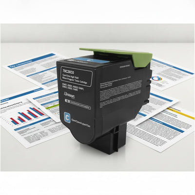 Original Lexmark Toner 78C2XC0 High Yield Farbe: Cyan ca. 5.000 Seiten für CS 421 | 521 | 622 | CX 421 | 521 | 622 | 625 Serie