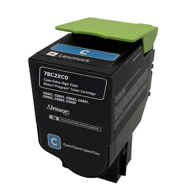 Lexmark Original Toner 78C2XC0 High Yield Farbe: Cyan ca. 5.000 Seiten für CS 421,521,622 Serien und CX 421,521,622,625 Serien wb