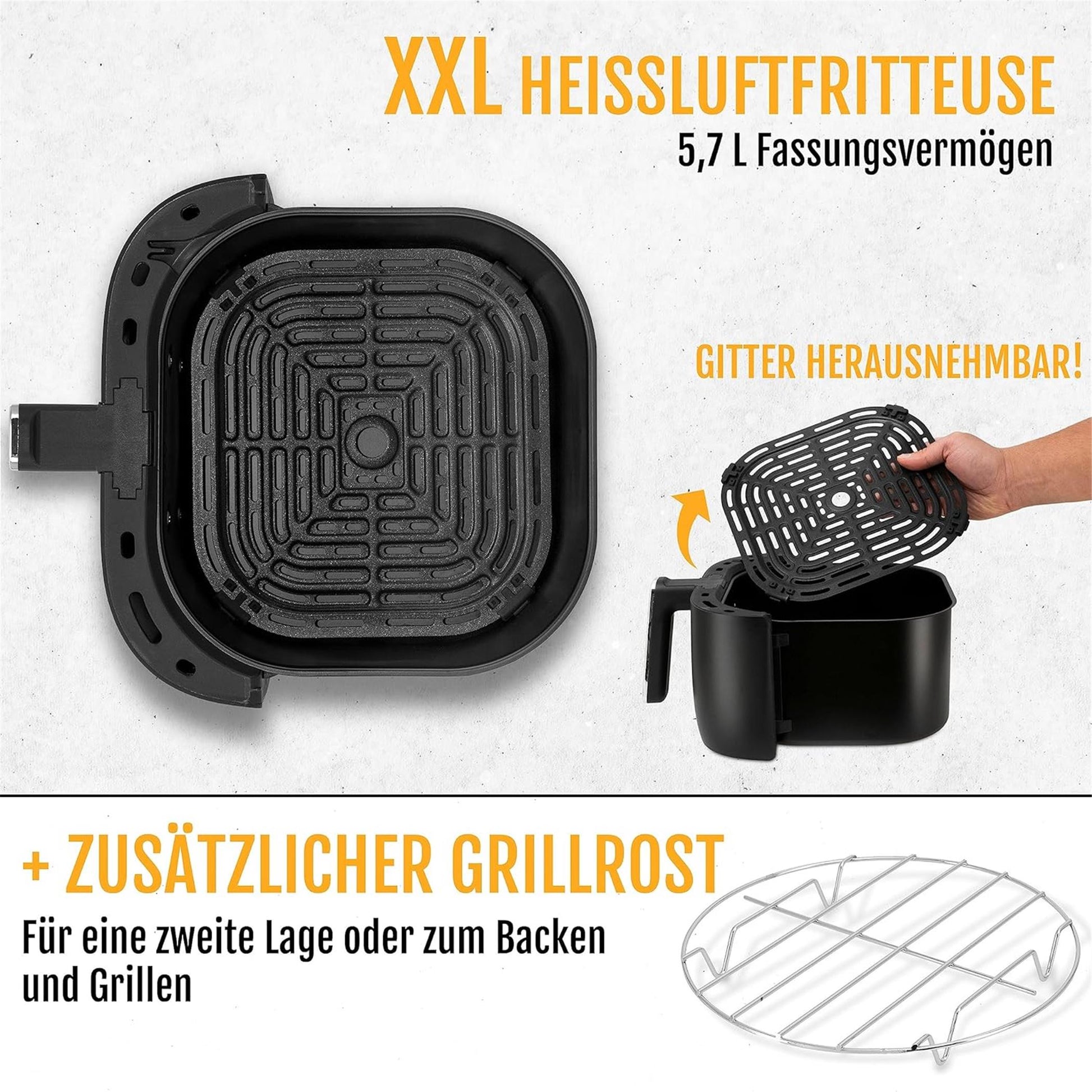 a-rival Heißluftfritteuse mit Waage Model AF 600 CW 1700 Watt airfryer