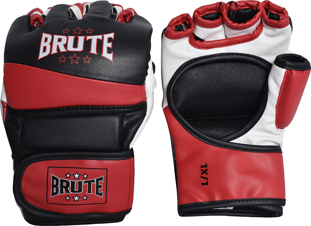 Brute MMA Handschuhe Unisex - Hochwertiges PU, individuelle Anpassung und optimaler Schutz für Kampfsporttraining und MMA-Übungen, S/M und L/XL