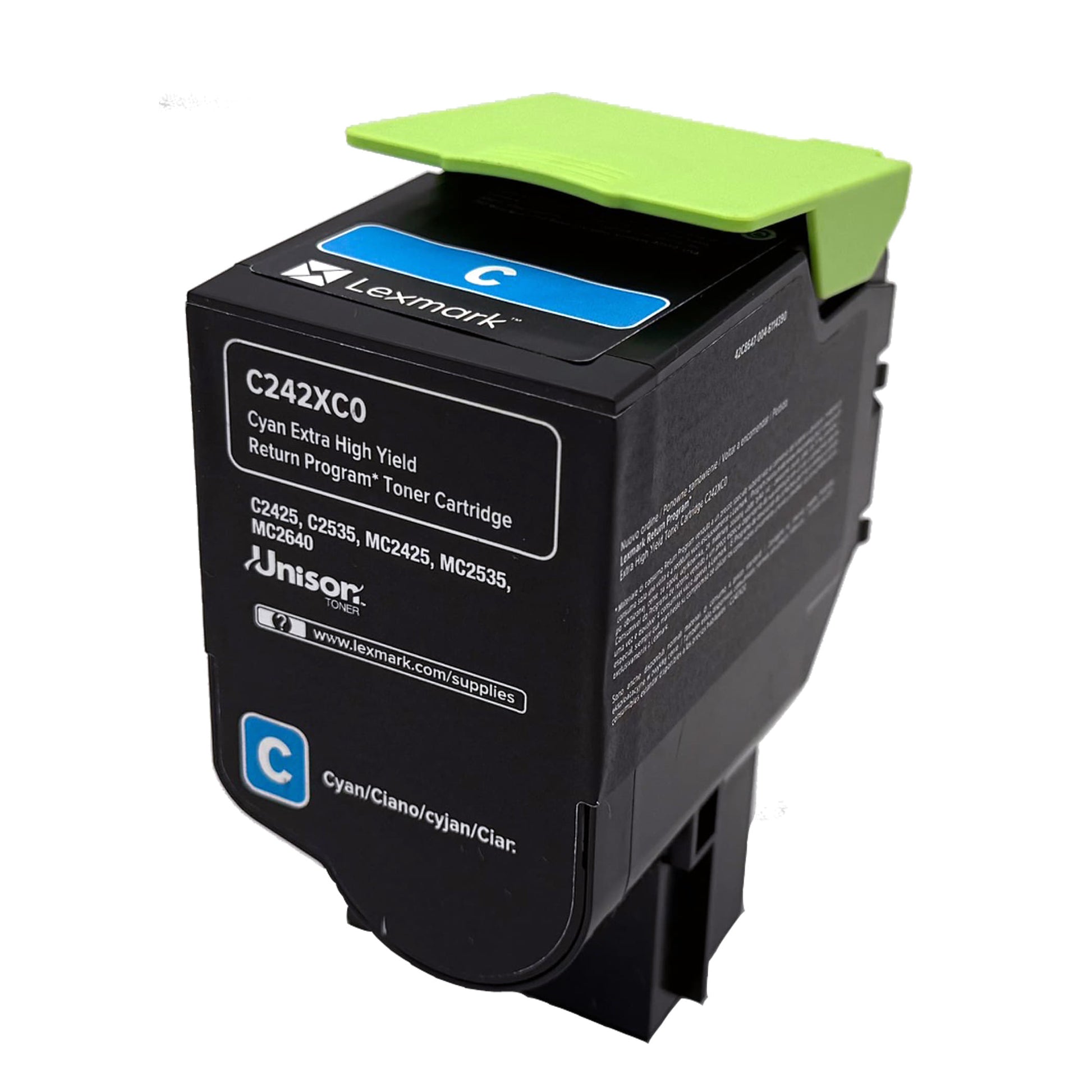 Original Lexmark Toner C242XC0 Farbe: Cyan ca. 3.500 Seiten für C 2425 | C 2535 | MC 2425 | MC 2535 | MC 2640 Serie