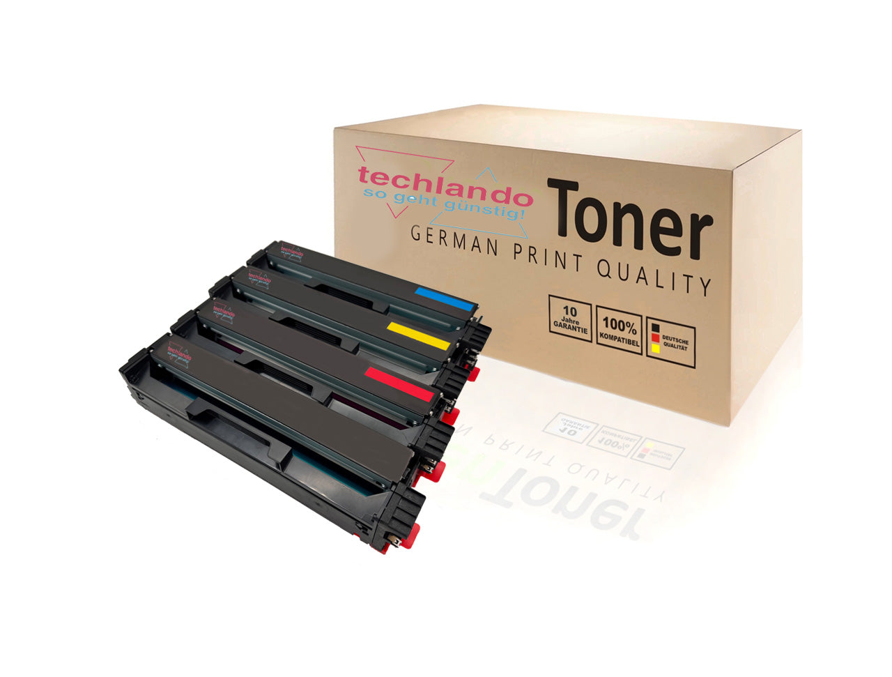 4 x Techlando Green Toner mit Chip Multipack (C332HK0|C332HC0|C332HM0|C332HY0) für ca. 10.500 Seiten Farbe: K/C/M/Y  für Lexmark C3326 und MC 3326 Serien