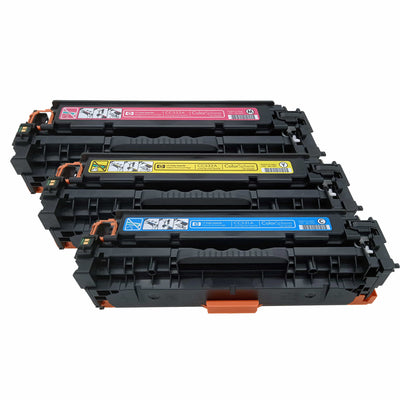 3x Original HP Toner Multipack (CC531A CC532A CC533A)  für ca. 8.400 Seiten für  HP Color LaserJet CP2025 und CM2320 Serien wb