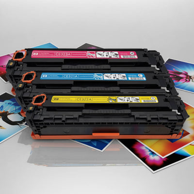Original HP Colorpack CF371AM (CE323A | CE322A | CE321A) Farbe: Magenta | Yellow | Cyan ca. 3.900 Seiten
