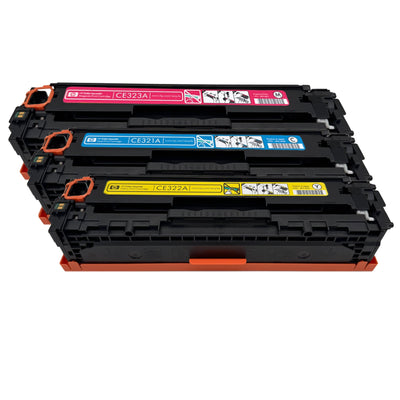 Original HP Colorpack CF371AM (CE323A | CE322A | CE321A) Farbe: Magenta | Yellow | Cyan ca. 3.900 Seiten