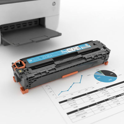 Original HP Toner CE321A (128A) Tonerkartusche Cyan ca. 1.300 Seiten für Color LaserJet Pro CP1525 und CM1415 Serie