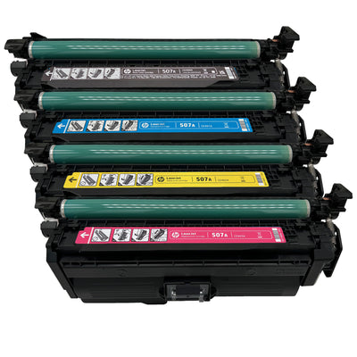 Original HP Multipack 507X | 507A (CE400X | CE403A | CE402A | CE401A) Farbe: Schwarz | Magenta | Yellow | Cyan ca. 29.000 Seiten