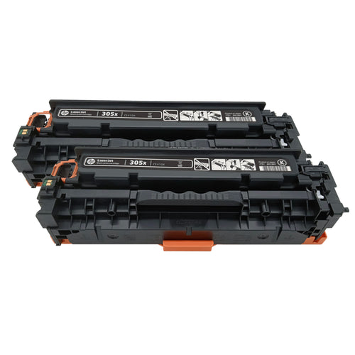 Original HP Doppelpack 305X (CE410XD) Farbe: Schwarz ca. 2 x 4.000 Seiten für HP Color LaserJet Pro 300 und 400 Serien