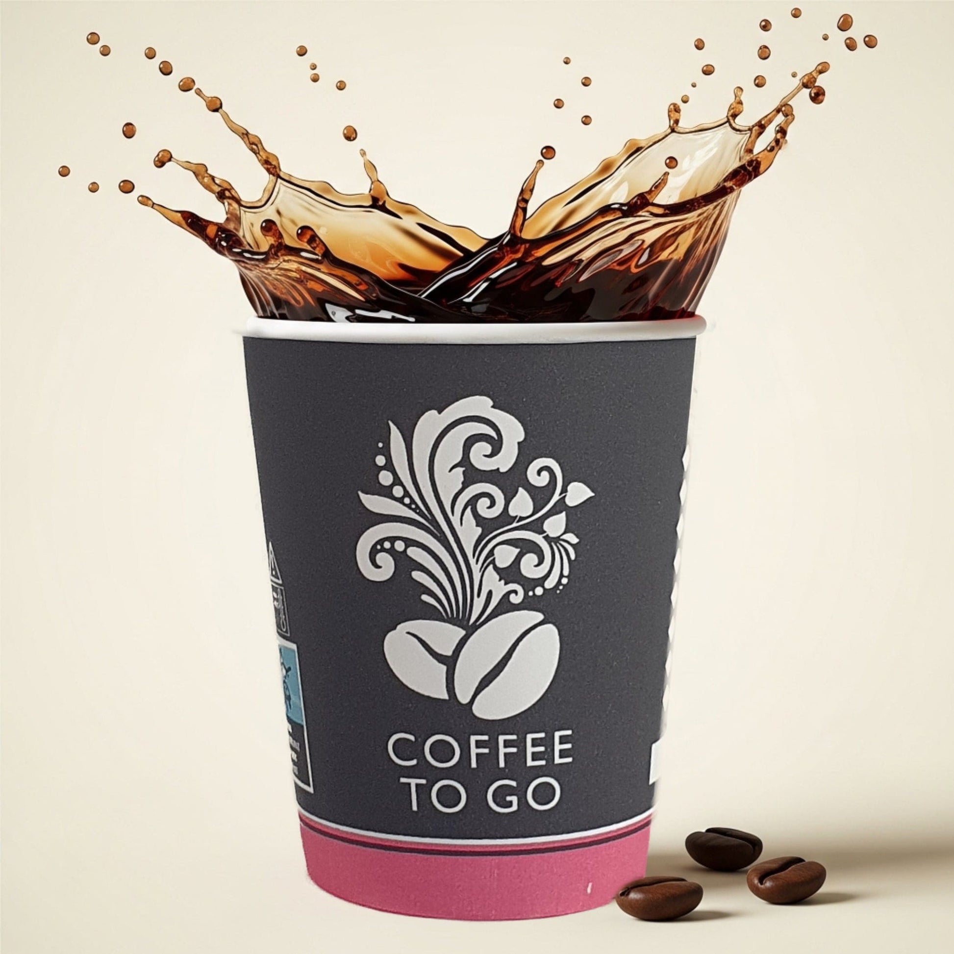 100 Stk. Pappbecher Kaffeebecher 5oz/150-200 ml Ø6,5cm " Coffee To Go Becher " Pappe mit PE-beschichtet