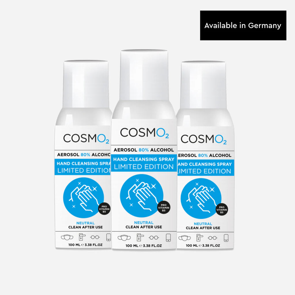 COSMO2 Aerosolspray, 100ml, 80% Alcohol 12 x 100 ml der perfekte Begleiter für die Handtasche