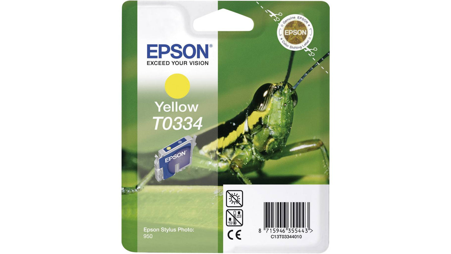 Original Tinte Epson C13T03344010, T0334, Gelb, ca. 440 Seiten  11/2019