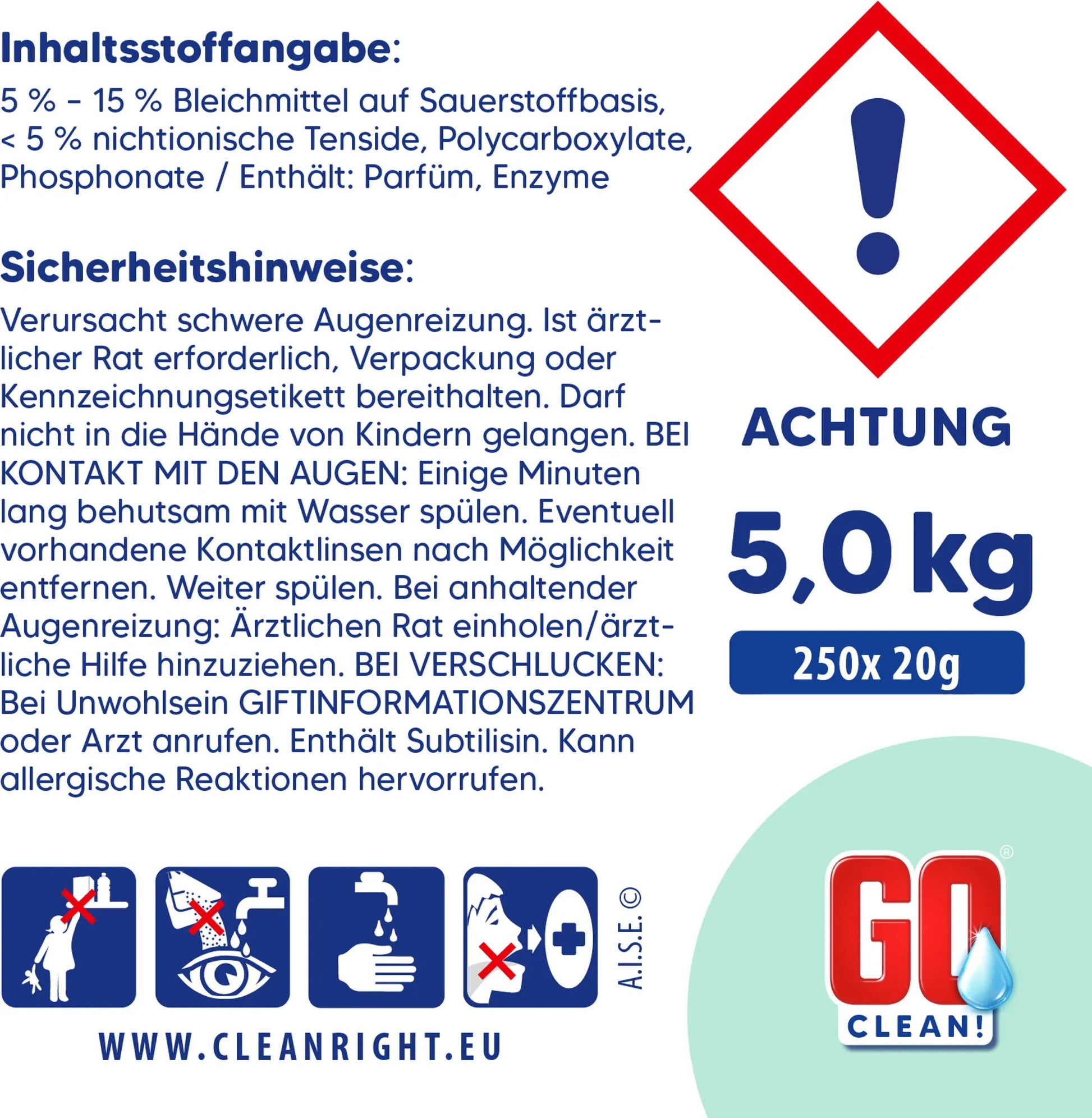 250 Tabs HQ Go Clean  All-in-1 SpülmaschinenTabs, 250er Box, in wasserlösliche Folie 5 Kg Karton