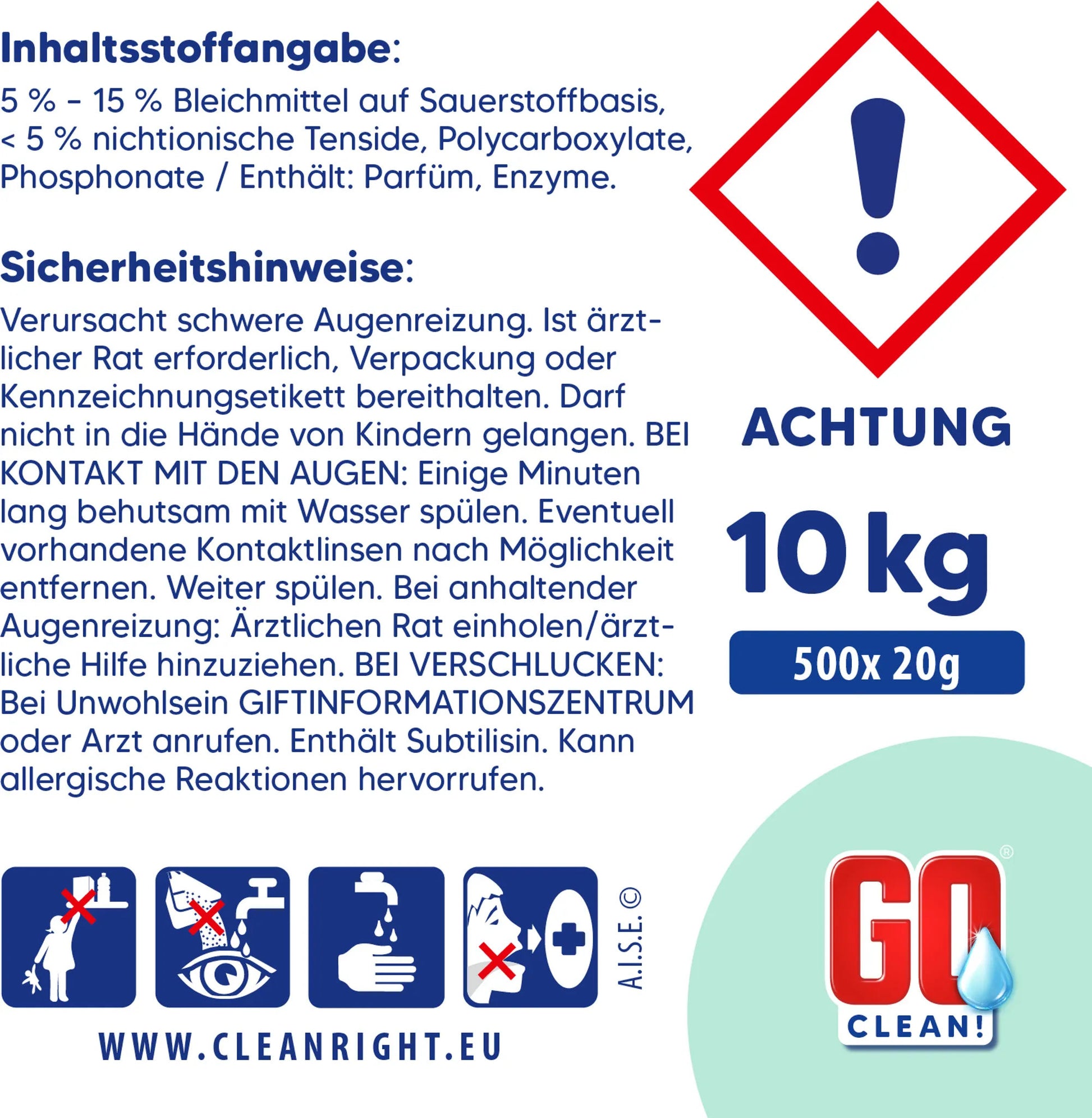 Go Clean  All-in-1 Spülmaschinen Tabs, 500er Box, wasserlösliche Folie 10 Kg