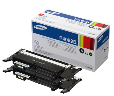 Original Toner Samsung CLT-P4092B/ELS Dopplepack Farbe: Schwarz 2 x 1.500 Seiten für CLP 310 / 315 + CLX3185 Serie