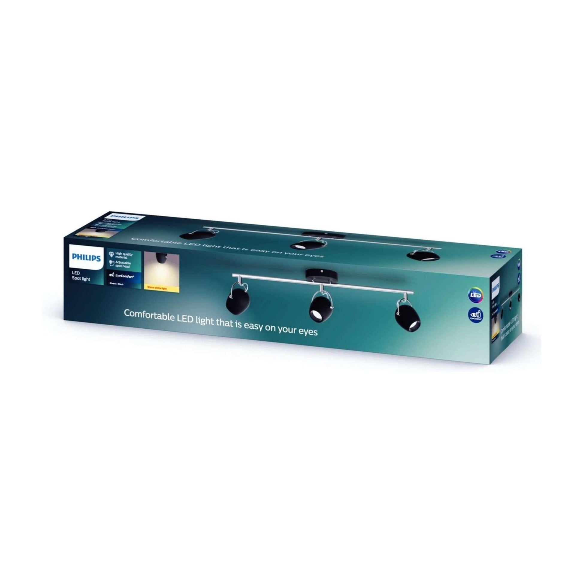 Philips LED-Deckenleuchte Rivano mit Drei Spots 3x4.3W