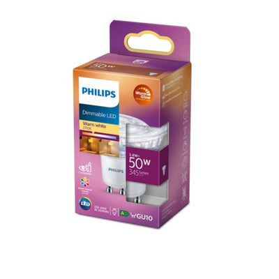 Philips LED Strahler Classic 3.8W warmweiss GU10 36° dimmbar WarmGlow 8718699774233 wie 50W