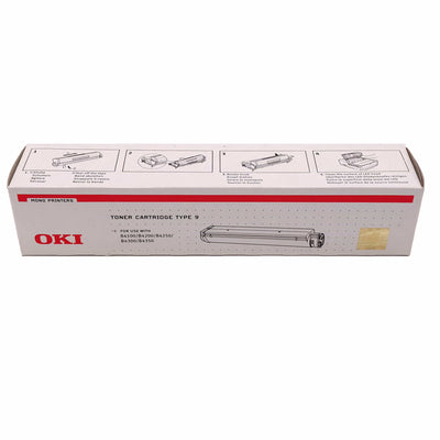 Original OKI Toner Type 9 (01103402) Farbe: Schwarz ca. 2.500 Seiten für B4100 | 4200n | 4300 | 4350 | 4350 Serien usw.