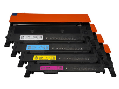 4x Original HP 117A Toner Multipack (W2070A, W2071A, W2073A, W2072A)  für ca 3.100 Seiten für HP Color Laser MFP 178 nwg und MFP 179 fng wb