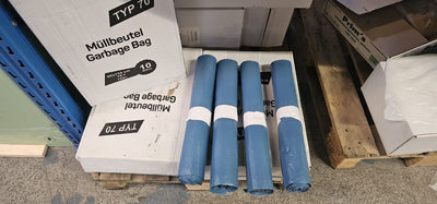 Premium Abfall und Müllsäcke 150 Liter  Haushalt  70µ  20 Stk auf Rolle Blau  4 er pack 80 Müllsäcke